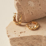 Oval Twist Hoop Gold Earrings ACC Jewellery Georgia Mae   