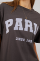 Paris Washed Black Printed Tee