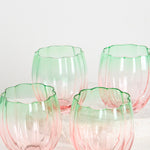 Petal Watermelon Stemless Wine Glass Set 4