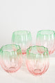 Petal Watermelon Stemless Wine Glass Set 4