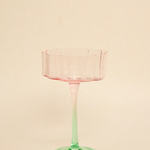 pink green cocktail glass