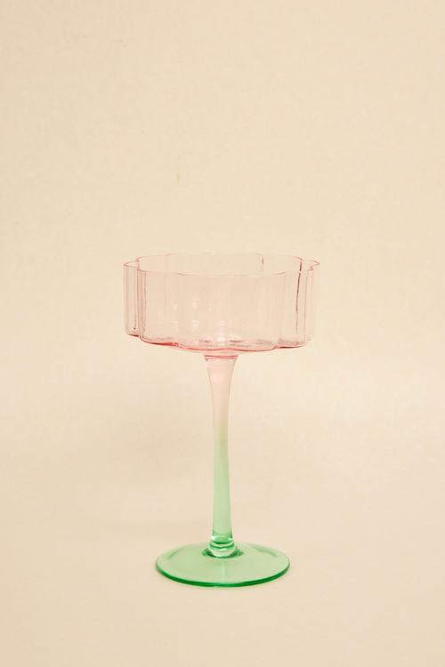 pink green cocktail glass