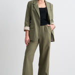 Boardwalk Soft Khaki Ramie Extended Waist Pants