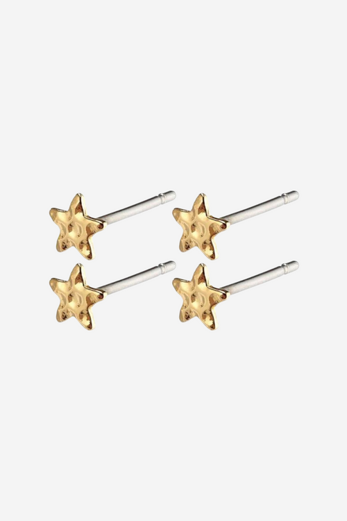 Regina mini Star Stud Gold Earrings Two Pack EOL ACC Jewellery Pilgrim   