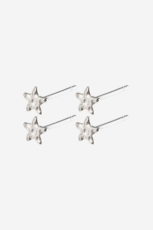 Regina Mini Star Stud Silver Earrings Two Pack EOL ACC Jewellery Pilgrim   