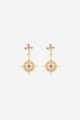 Star Burst Champagne Gold Earrings