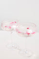 Ribbed Blush Champagne Coupe Glass set4