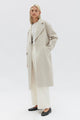 Sadie Oat Marle Single Breasted Wool Coat