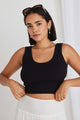 Salted Black Crop Rib Singlet