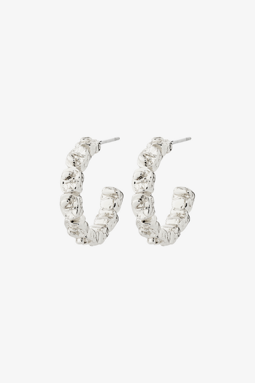 silver stud hoop earrings