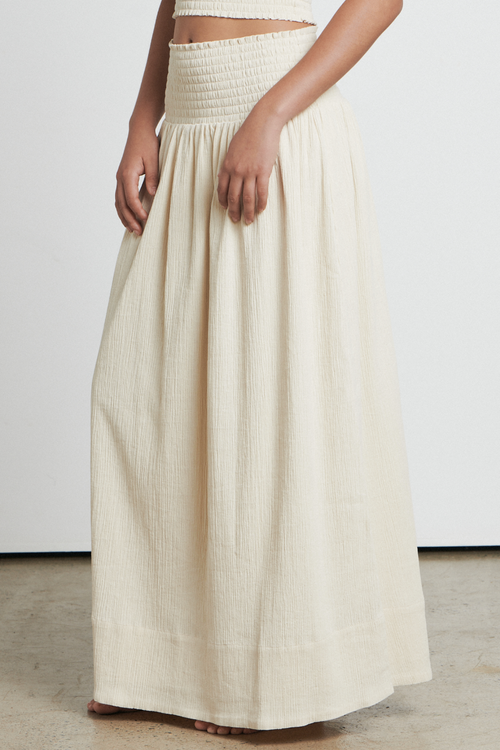 The Crinkle Cream Maxi Skirt WW Skirt Bare   