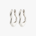 Wave Recycled Wavey Hoops Silver-Plated Earrings ACC Jewellery Pilgrim   