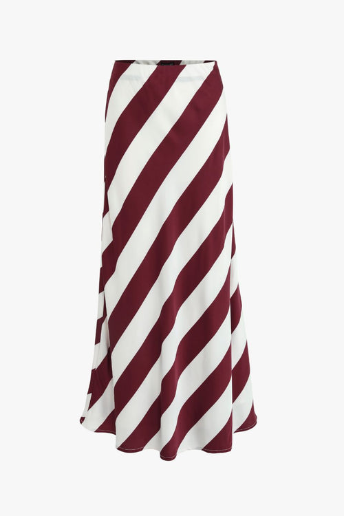 red white stripe maxi skirt