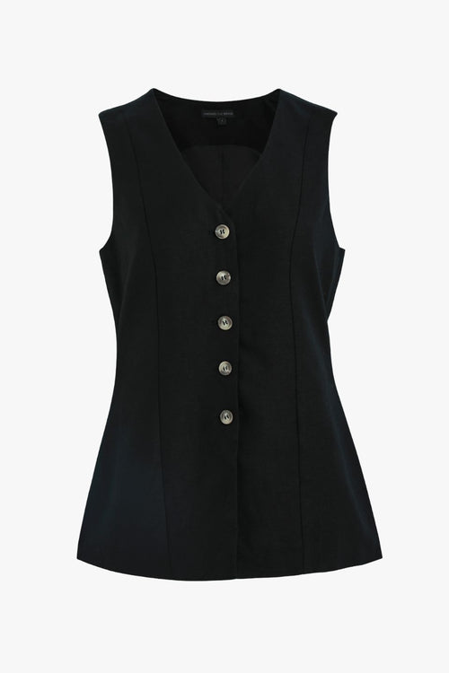 black linen vest