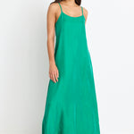 Single Green Cupro Strappy Dress