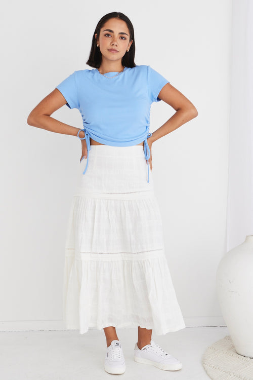 Sleepless White Tiered Pintuck Maxi Skirt WW Skirt Ivy + Jack   