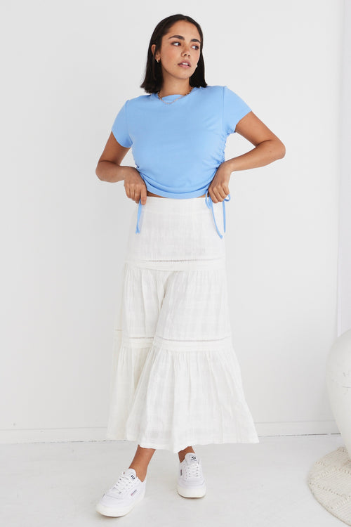 Sleepless White Tiered Pintuck Maxi Skirt WW Skirt Ivy + Jack   