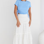 Sleepless White Tiered Pintuck Maxi Skirt WW Skirt Ivy + Jack   