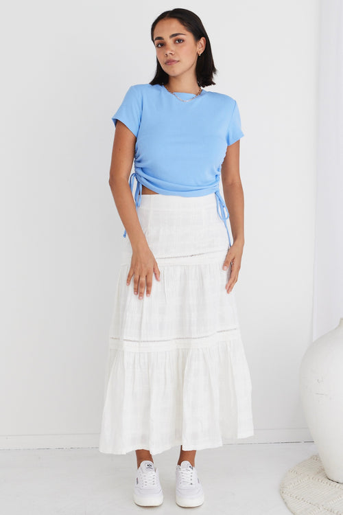 Sleepless White Tiered Pintuck Maxi Skirt WW Skirt Ivy + Jack   