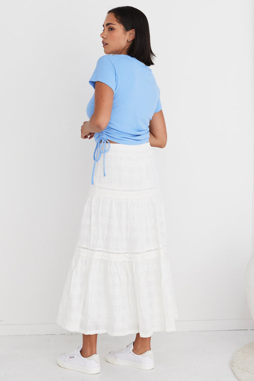 Sleepless White Tiered Pintuck Maxi Skirt WW Skirt Ivy + Jack   