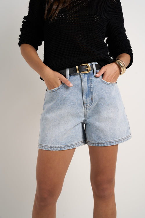 light denim shorts