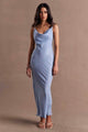 Heirloom Glacier Blue Cowl Neck Midi Dress