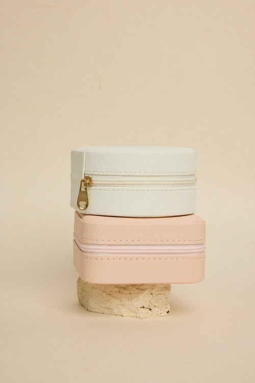 Square Pink Jewellery Travel Case