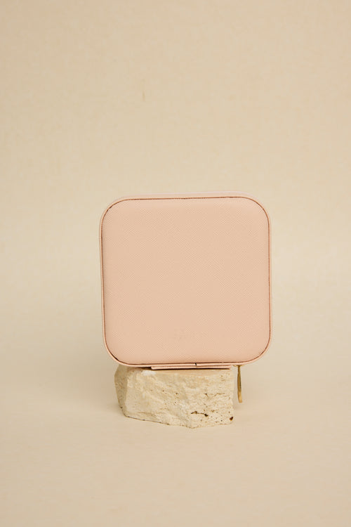 Square Pink Jewellery Travel Case