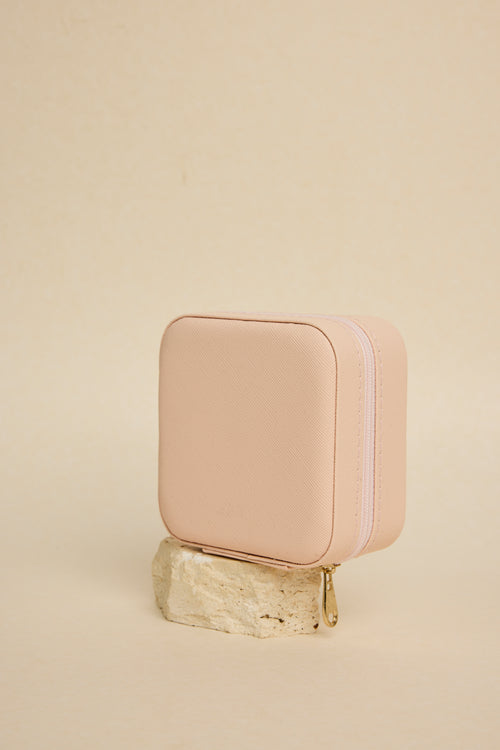 Square Pink Jewellery Travel Case