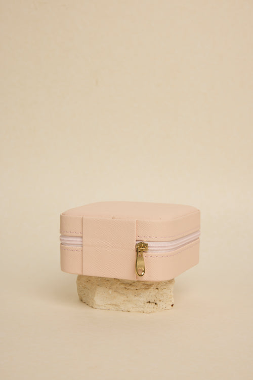 Square Pink Jewellery Travel Case