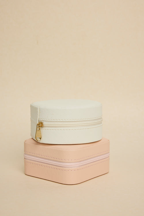 Square Pink Jewellery Travel Case