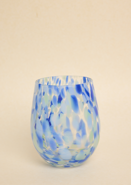 stemless blue glass