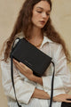 Succumb Shoulder Bag Black Fold Over Side Studs