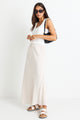 Summit Natural Tie Waist Bias Maxi Skirt