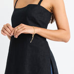 Sunkissed Black Split Hem Cami Top