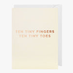 Ten Tiny Fingers Cream Small Greeting Card HW Greeting Cards Oxted   