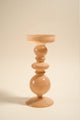 Tiered Milky Beige 21cm Glass Pillar Candle Holder