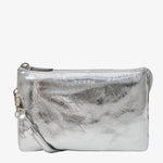 Silver Leather Crossbody Bag