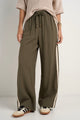 Townie Olive Stripe Side Tape Wide Leg Pants