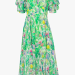 green floral midi dress