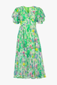 Treat Yourself Green Floral Midi Dress