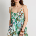 Tropic Jungle Strappy Tiered Mini Dress