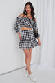 Flicker Black Gingham Tiered Mini Skirt