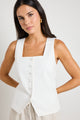 Viaduct Ivory Ramie Sleeveless Vest Top