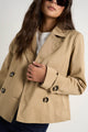Pathway Camel Cropped Trench Jacket