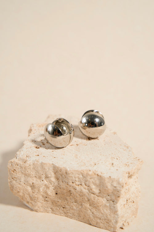 Silver ball earring