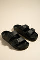 Cool Black Double Buckle Slides