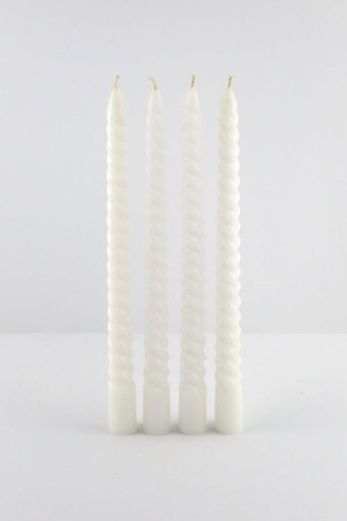 Twisted White Colour Taper Candles HW Fragrance - Candle, Diffuser, Room Spray, Oil Bondi Scent   