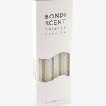 Twisted White Colour Taper Candles HW Fragrance - Candle, Diffuser, Room Spray, Oil Bondi Scent   