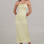 Sinead Lemon Strapless Midi Dress